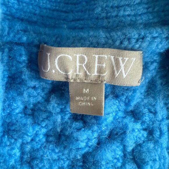 J. Crew Stretch Cable Knit Cardigan Cerulean Blue - Picture 5 of 14